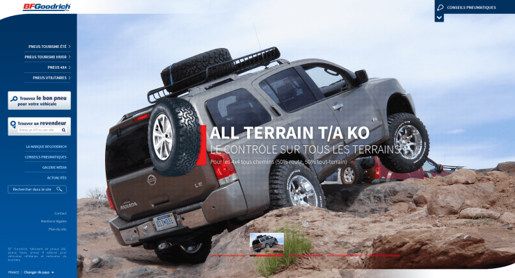BF Goodrich page d'accueil