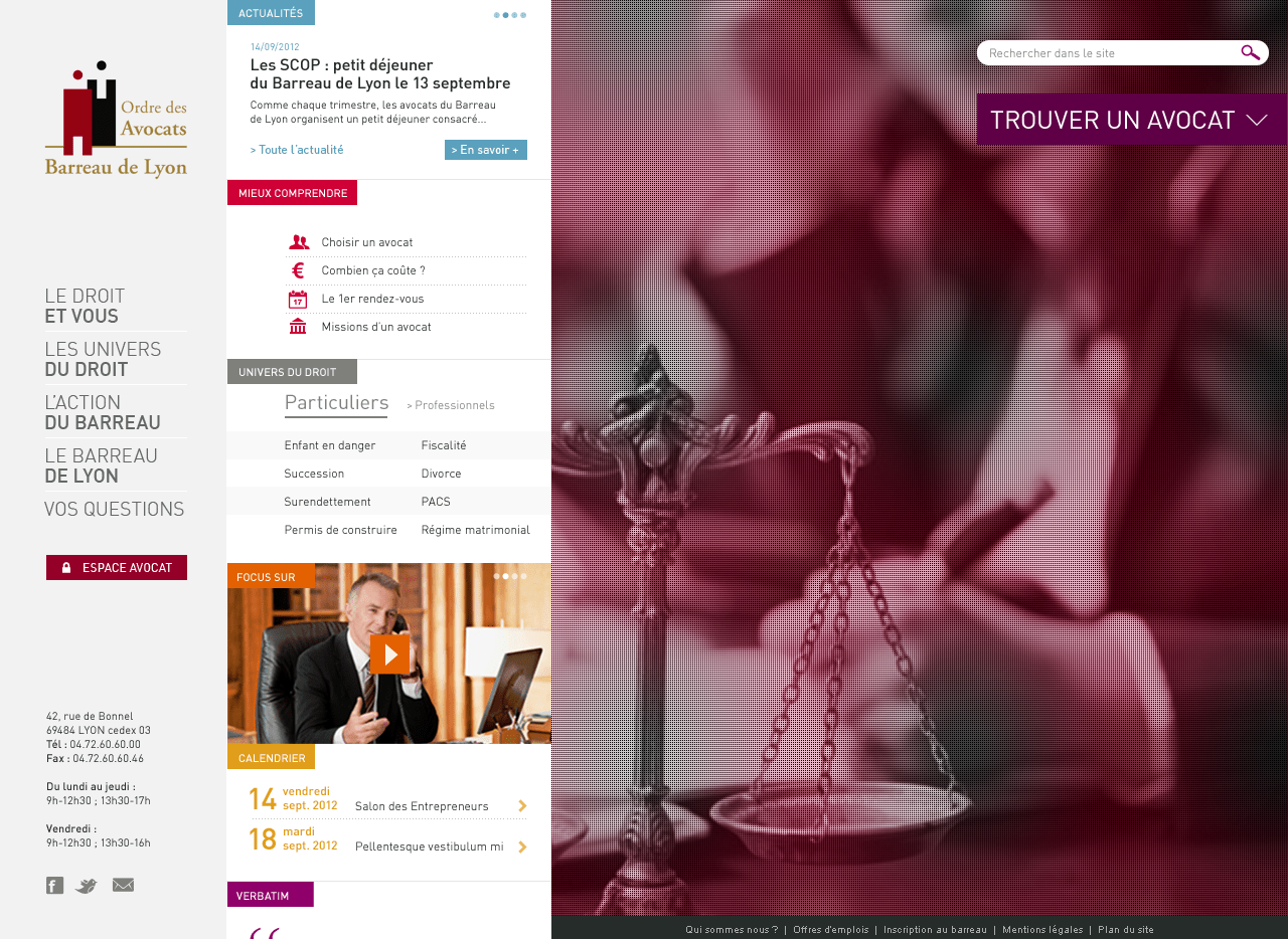 Page accueil Site Avocats de Lyon