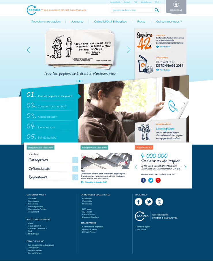 Page d'accueil site Ecofolio