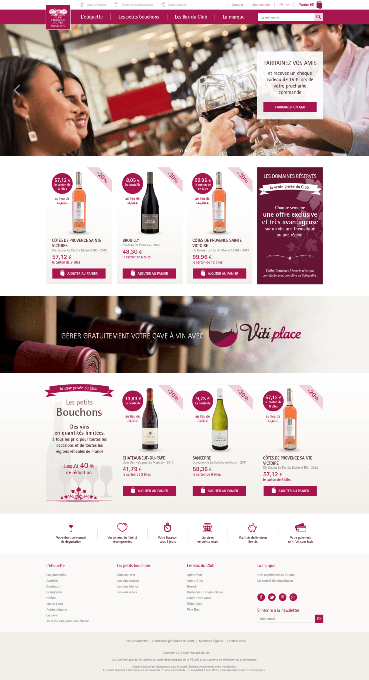Page d'accueil du site Club Français du Vin