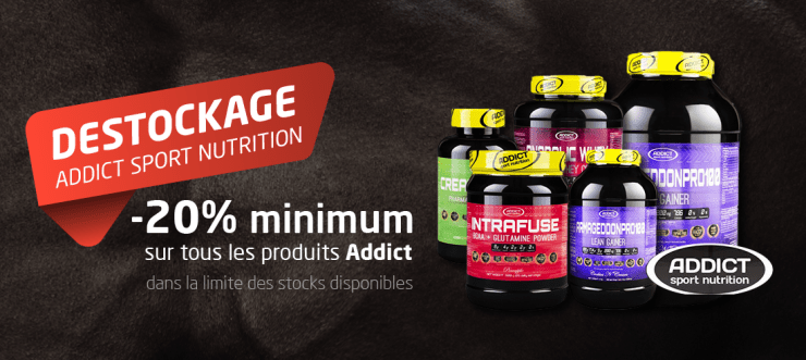 Bannière destockage Addict